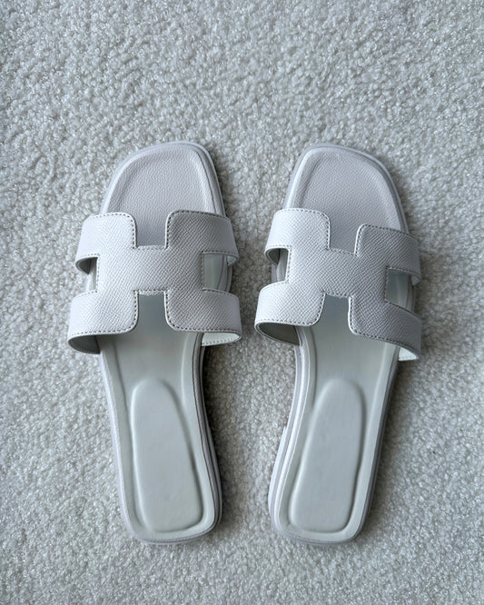 Sandales H (Similicuir) - BLANC